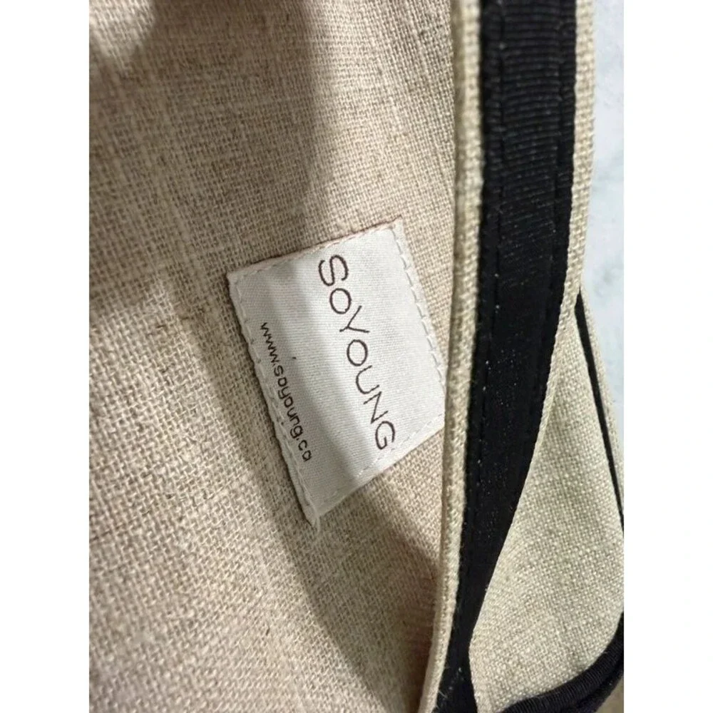 SoYoung Kids Insulated Lunch Bag Crossbody Raw Linen Graphic Print
